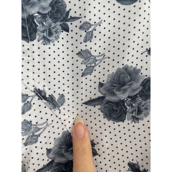 Eight X Floral Polka Dot Slim Fit Long Sleeve Button Up Shirt Classic White - Picture 6 of 8